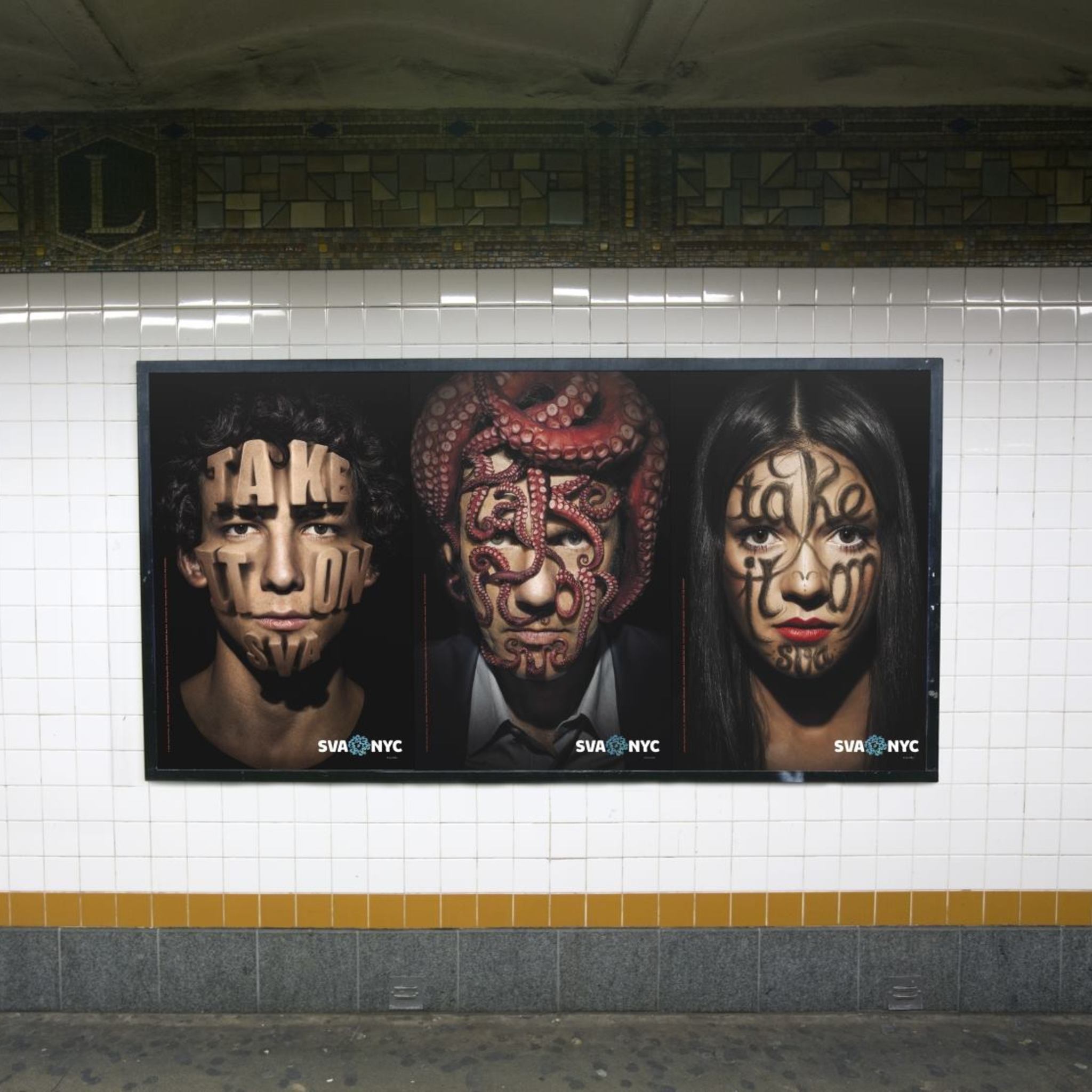 The exhibition of the New York subway Underground Images