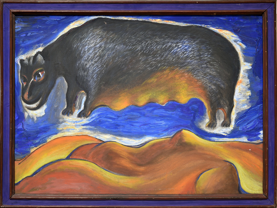 Выставка Молдакула Нарымбетова «Черные вихри на синем или зелено-голубом фоне»